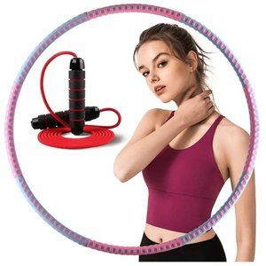 NEW Saffome Weighted Fitness Hoop for Adults and Skipping Rope